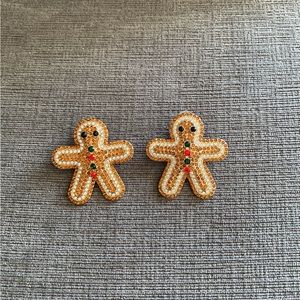 Large Rhinestone Gingerbread Earrings. Worn 1 Time. EUC No Missing Rhinestones